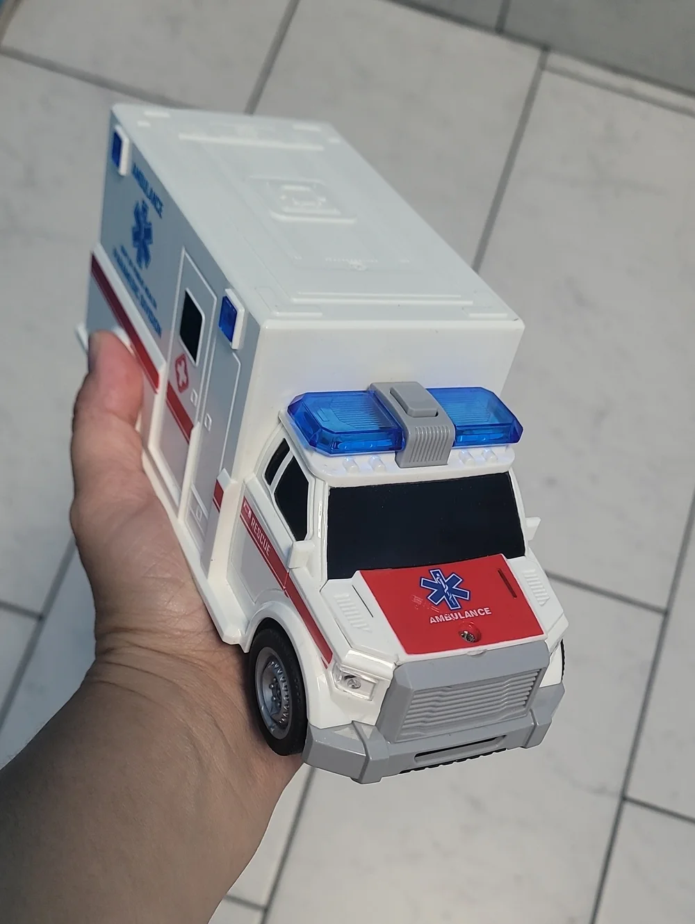 Kids White and Red Toy Ambulance - Paramedic Division Rescue Vehicle